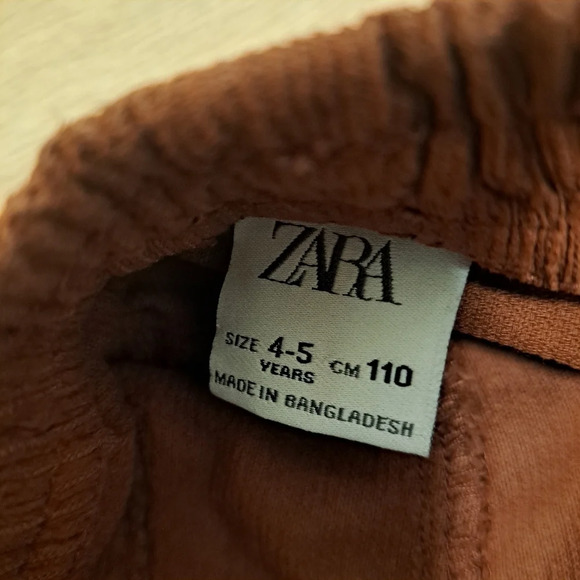 Zara Kids Burnt Orange Brown Corduroy Pants Size 4-5 Years - Picture 3 of 6